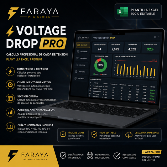 Voltage Drop PRO | Calculadora Profesional de Caída de Tensión en Exceligital
