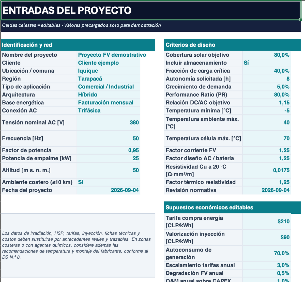 FARAYA Solar Design PRO | Calculadora Fotovoltaica para Paneles, Baterías e Inversores – SEC Chile