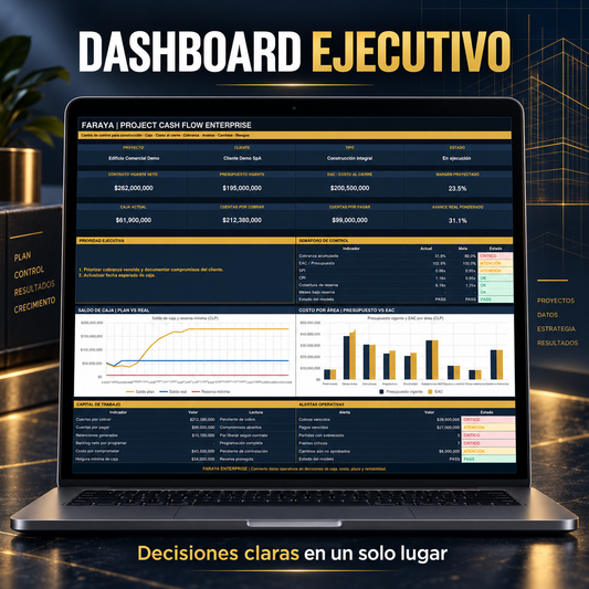 FARAYA Project Cash Flow PRO | Control de Flujo de Caja y Rentabilidad por Proyecto en Excel
