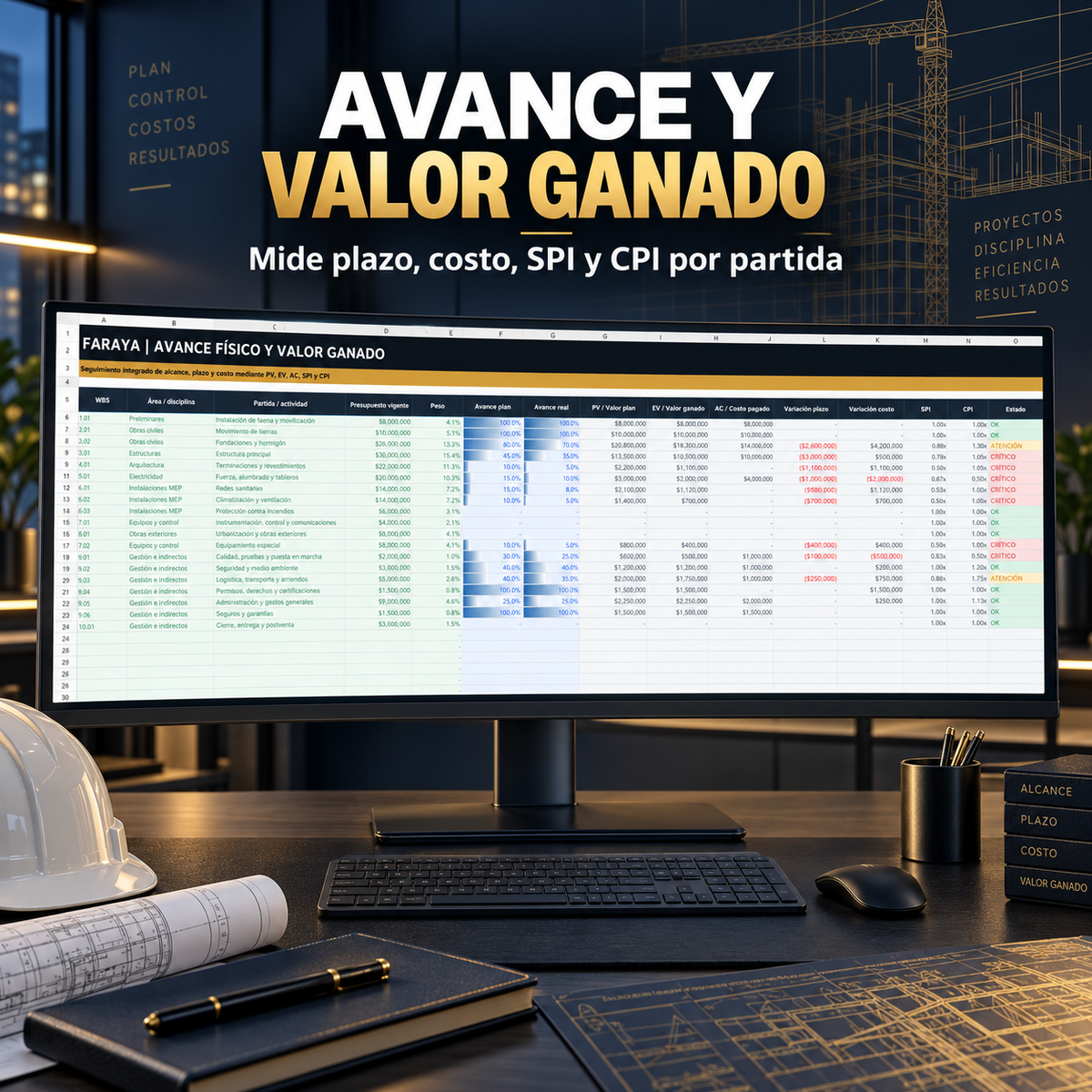 FARAYA Project Cash Flow PRO | Control de Flujo de Caja y Rentabilidad por Proyecto en Excel