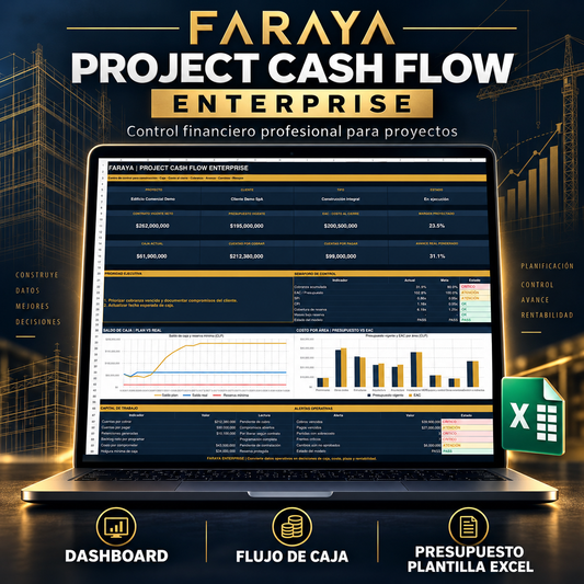 FARAYA Project Cash Flow PRO | Control de Flujo de Caja y Rentabilidad por Proyecto en Excel